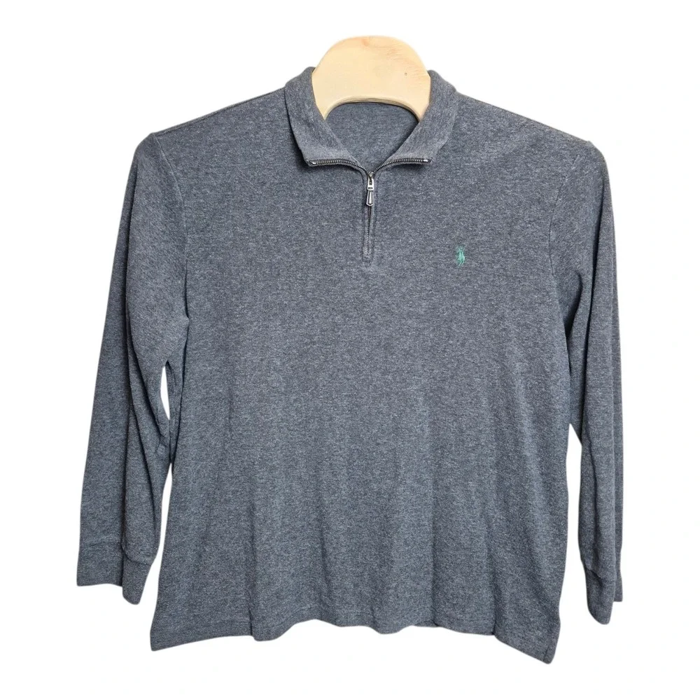 Polo Ralph Lauren Men's XXL Gray 1/4 Zip Pullover‎ Long Sleeve Shirt